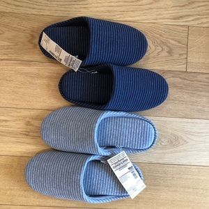 NWT 2 pairs MUJI indoor house slippers